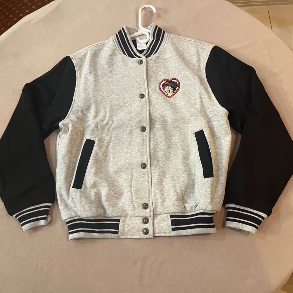 VINTAGE Betty Boop Gray and Black Varsity Jacket